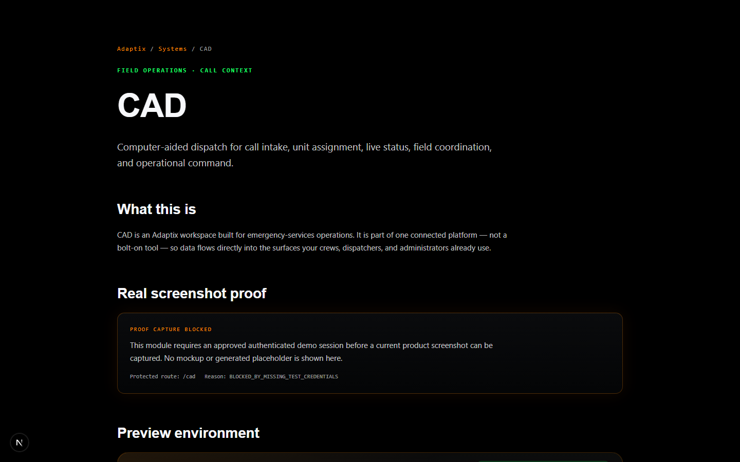 Current Adaptix CAD screen