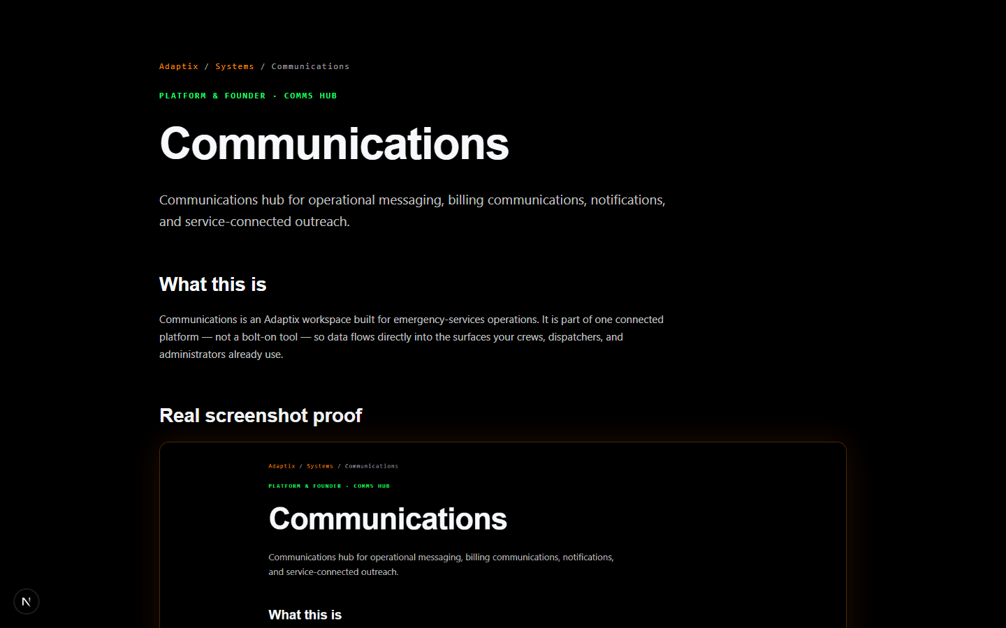 Current Adaptix Communications screen